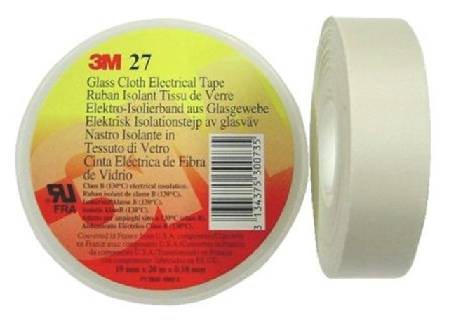 3M 27 Glass Cloth Electrical Tape 7-mil Woven Insulating Glass Cloth Tape with Pressure-sensitive Rubber Thermosetting Adhesive