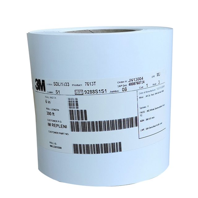 3M 7613T Tamper Evident Label Material White Destructible Vinyl