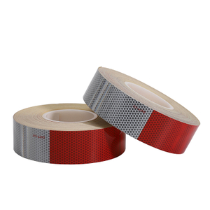 DM 9300 Factory Industry Wholesale Cinta Reflectiva Caution Road Safety Red&White Polyester Reflective Tape For Vehicles